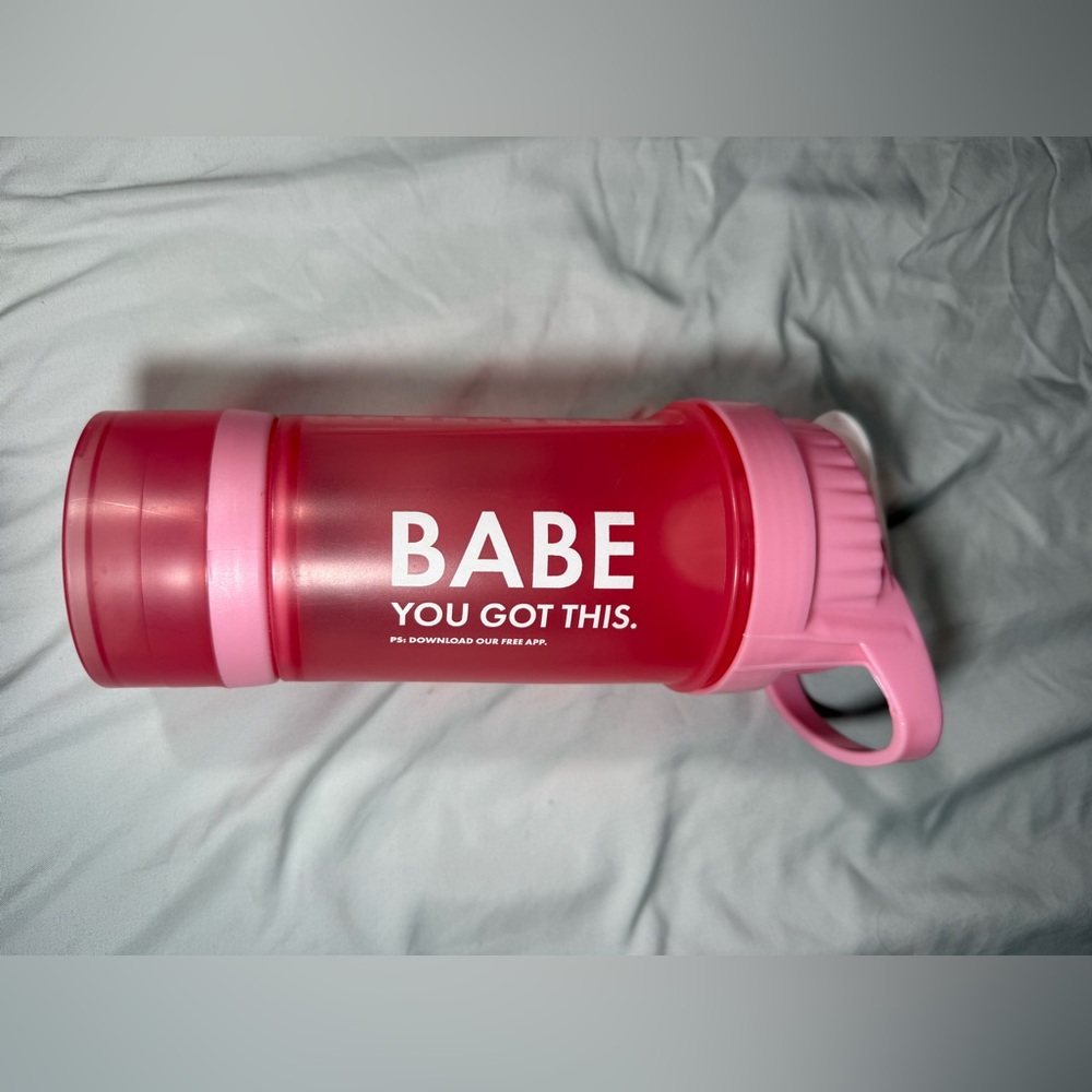 Motivational Pink protein shake bottle